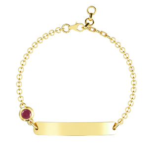 African Ruby (FF) Bracelet (Size 6 with Extender) in 14K Gold Overlay Sterling Silver