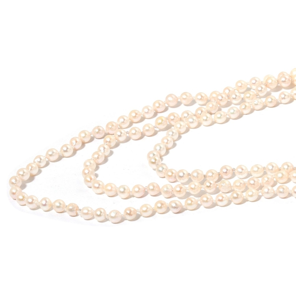 Designer Hand Knotted 9K Y Gold AAA Japanese Akoya Pearl (4-5mm) 3 Strand Necklace (Size 18)