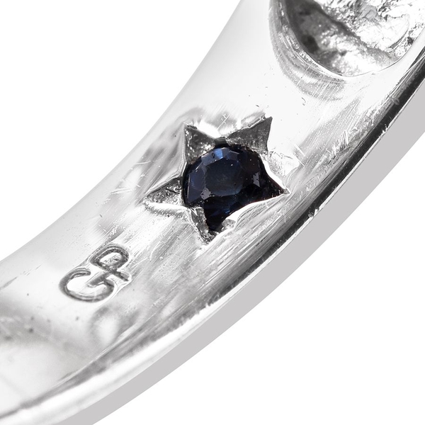 GP Ethiopian Welo Opal (Ovl), Tanzanite and Kanchanaburi Blue Sapphire Ring in Platinum Overlay Sterling Silver 4.250 Ct.