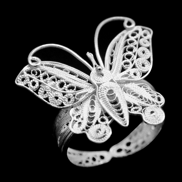 Royal Bali Collection Sterling Silver Butterfly Ring, Silver wt 3.45 Gms.