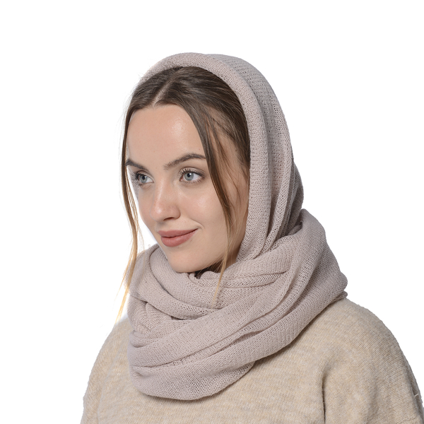 Designer Inspired-Pink Colour Infinity Scarf (Size 77x70 Cm)