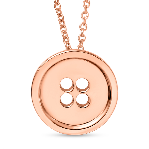 LucyQ Button Collection - 18K Vermeil Rose Gold Overlay Sterling Silver Necklace (Size 18)