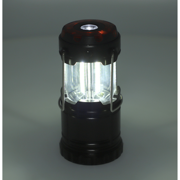 LED Camping Lantern Lamp with Flashlight (3xAAA battery Not Included) (Size 7x7x10 Cm) - Black