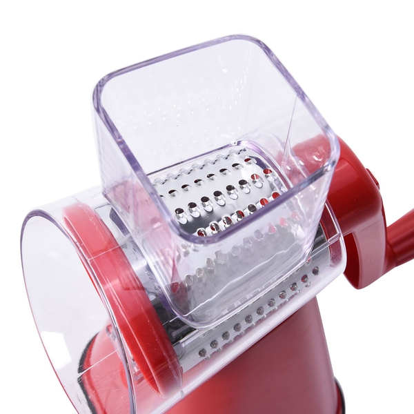 3 in 1 Easyway Vegetable and Fruit Slicer with One Slicing, Shredding and Grating Blade (Size 18x14x28 Cm) - Red