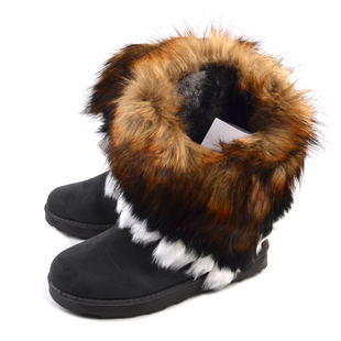 Women Faux Fur Lined Winter Warm Snow Ankle Boots - Grey