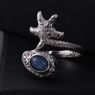 Royal Bali Collection Australian Boulder Opal Ring in Sterling Silver