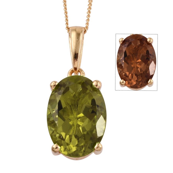 Alexite (Ovl) Solitaire Pendant With Chain in 14K Gold Overlay Sterling Silver 5.250 Ct.
