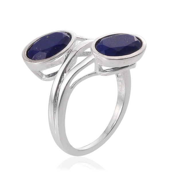 Lapis Lazuli (Ovl) Crossover Ring in Sterling Silver 3.000 Ct.