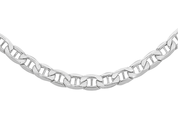Sterling Silver Flat Rambo Chain (Size 18) With Spring Ring Clasp.