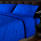 SERENITY NIGHT - 4 Piece Set Solid Colour Microfibre Comforter (225x220 Cm),1 Fitted Sheet (190x140 Cm) and 2 Pillowcases (50x75x Cm) - Royal Blue (Queen)