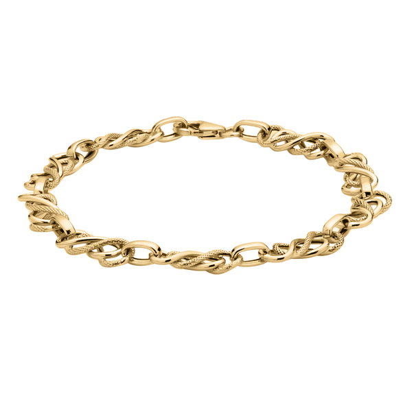 Italian Made-9K Yellow Gold Celtic Knot Bracelet (Size - 7.5) with Lobster Clasp