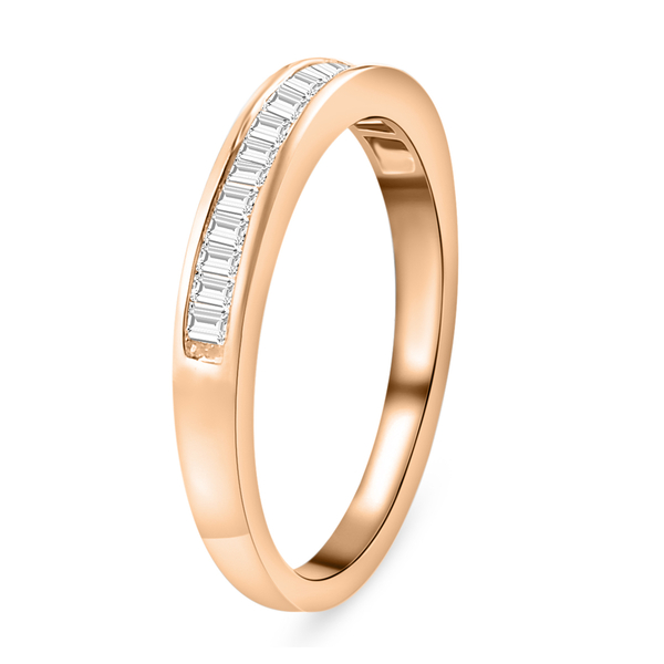 9K Yellow Gold SGL Certified Diamond (I2-I3/G-H) Half Eternity Ring 0.50 Ct, Gold wt 3.15 Gms
