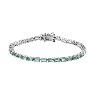 TJC Launch - Natural Green Kyanite Bracelet (Size - 7.5) in Platinum Overlay Sterling Silver 12.04 C