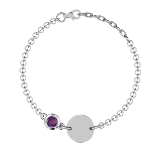 Amethyst Bracelet (Size 6 with Extender) in Platinum Overlay Sterling Silver