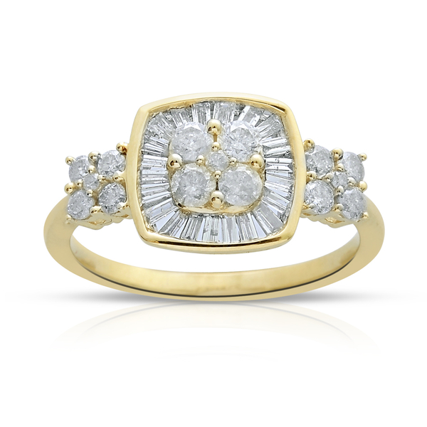 9K Y Gold SGL Certified Diamond (Rnd) (I3/G-H) Ring 1.000 Ct.