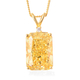 ELANZA Simulated Yellow Sapphire and Simulated Diamond Pendant With Chain in Yellow Gold Overlay Ste