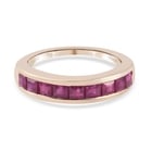 9K Yellow Gold Ruby Half Eternity Band Ring (Size T) 1.450 Ct.