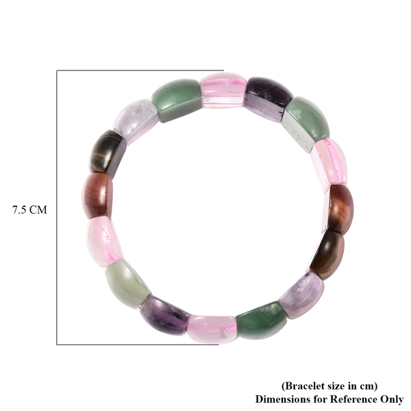 Multi Gemstone Stretchable Bracelet (Size 7) 441.00 Ct.