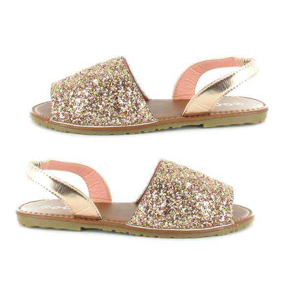 OLLY Palma Glitter Mule Sandal (Size 5) - Rose Gold