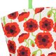 100% Natural Jute Poppies Floral Pattern Tote Bag (Size 46x34x30x12 Cm) - Red & White