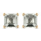Prasiolite Solitaire Stud Earrings (with Push Back) in 14K Gold Overlay Sterling Silver 2.23 Ct.