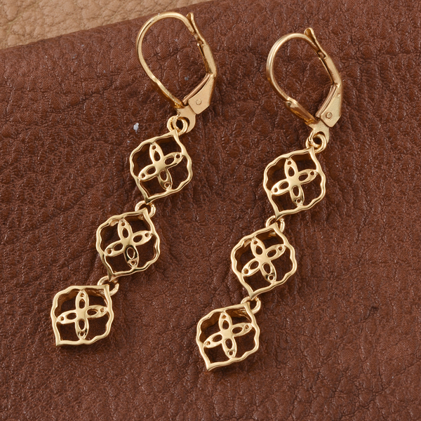 Kimberley Crimson Spice Collection 14K Gold Overlay Sterling Silver Lever Back Earrings, Silver wt 3.23 Gms.