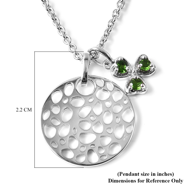 Chrome Diopside (0.24 Ct) Sterling Silver Pendant With Chain  0.240  Ct.