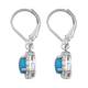 Arizona Sleeping Beauty Turquoise and Natural Cambodian Zircon Dangling Earrings (with Lever Back) in Rhodium Overlay Sterling Silver 1.54 Ct.