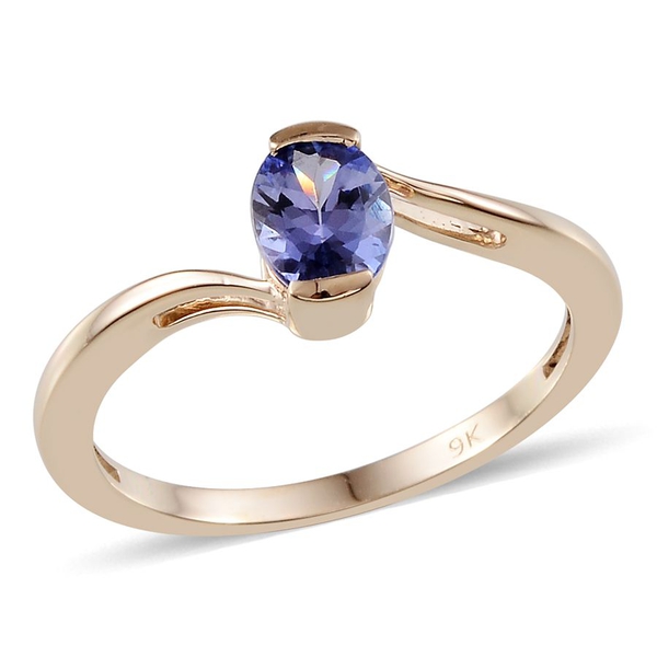 9K Y Gold Tanzanite (Ovl) Solitaire Ring 1.000 Ct.