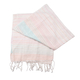 Tara Clothing 100% Cotton Stripe Pattern Shawl (Size 180x70 Cm) - Peach, Blue, White & Pink