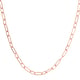 One Time Close Out Deal- Rose Gold Overlay Sterling Silver Paperclip Necklace (Size - 20) With Lobst