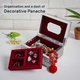Portable Maple Leaf Pattern Jewellery Box with Tray and Maroon Velvet Lining (Size 18x12x7Cm)