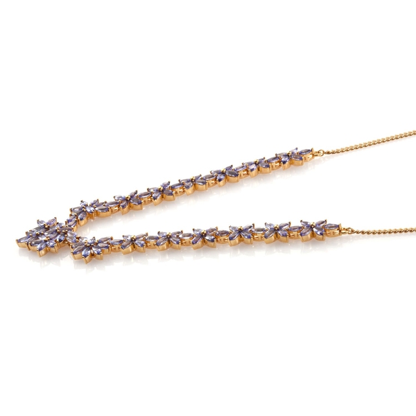 Tanzanite (Mrq) Necklace (Size 18) in 14K Gold Overlay Sterling Silver 15.000 Ct.