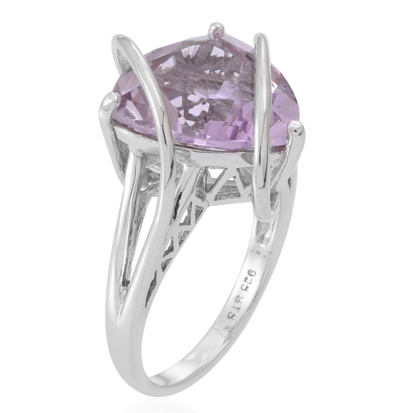 Rose De France Amethyst (Trl) Ring in Rhodium Plated Sterling Silver 10.000 Ct.