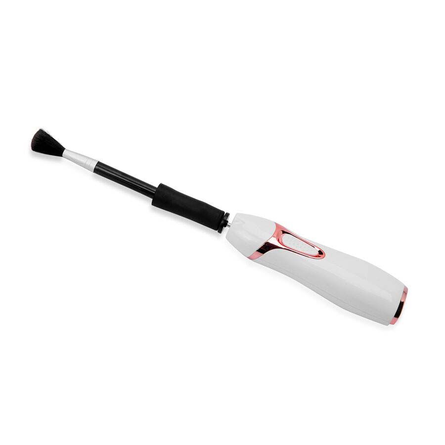 Makeup Brush Cleaner Set Includes 1 Electric Brush Spinner, 1 Bowl, 1 Attachment Spindle and 8 Brush Collars- White