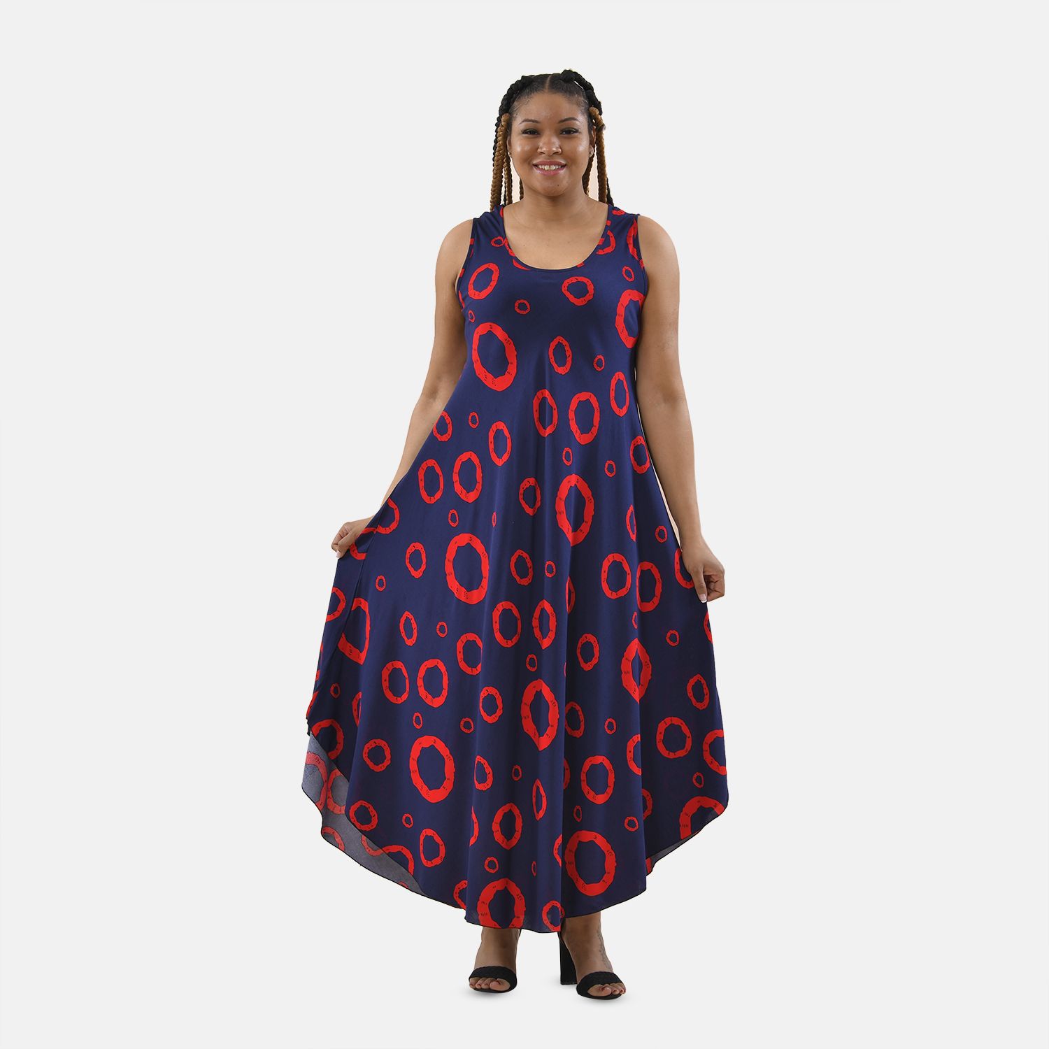 TAMSY 100% Viscose Printed Maxi Dress 