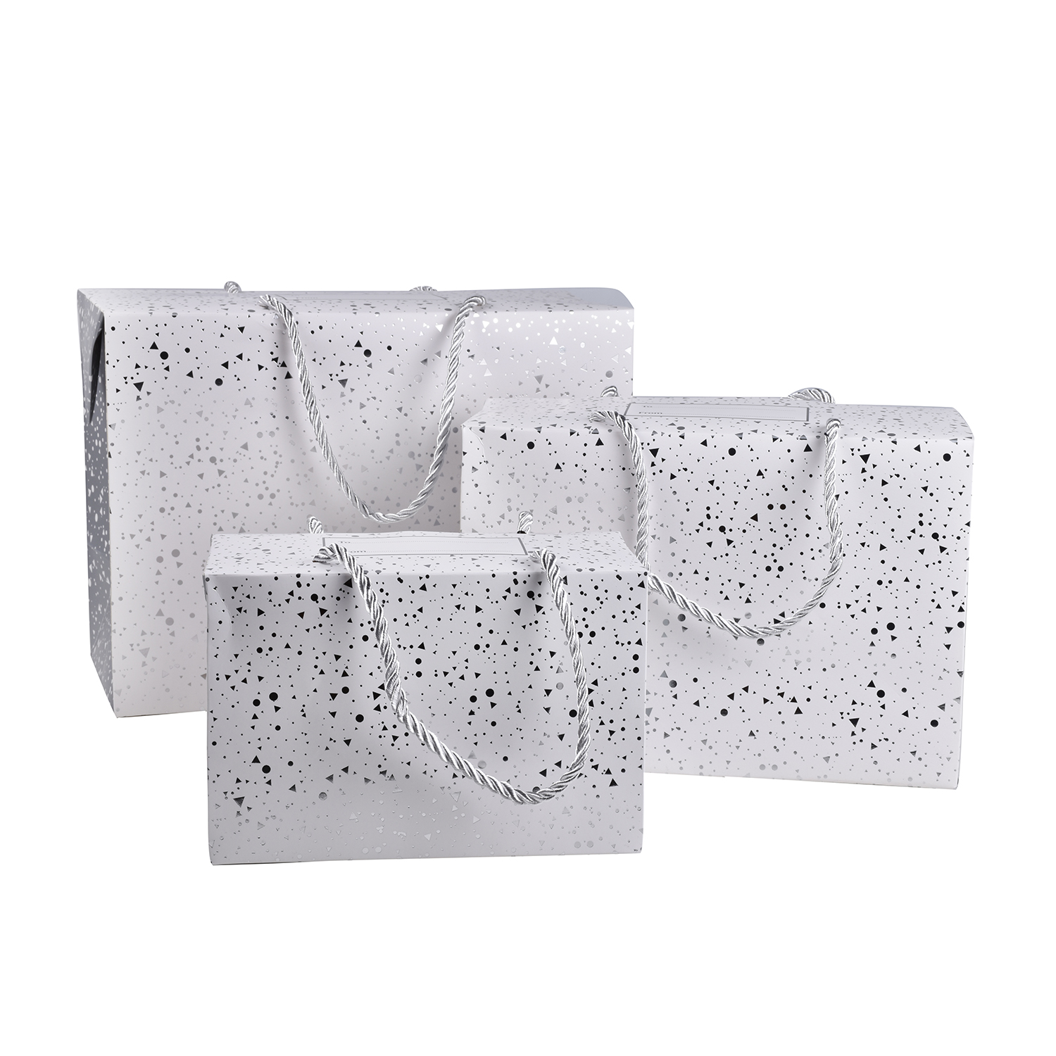 Pack of 3 Christmas Gift Bags - Includes 3 Assorted Red Foil Designs (Merry and Bright)