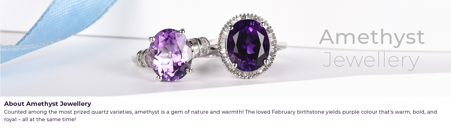 Amethyst February Birthstone Zodiac Aquarius Sign Ring in Platinum ...