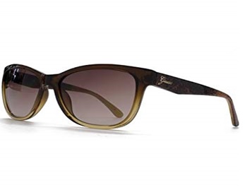 GUESS Brown Square Sunglasses with Brown Gradient Lenses