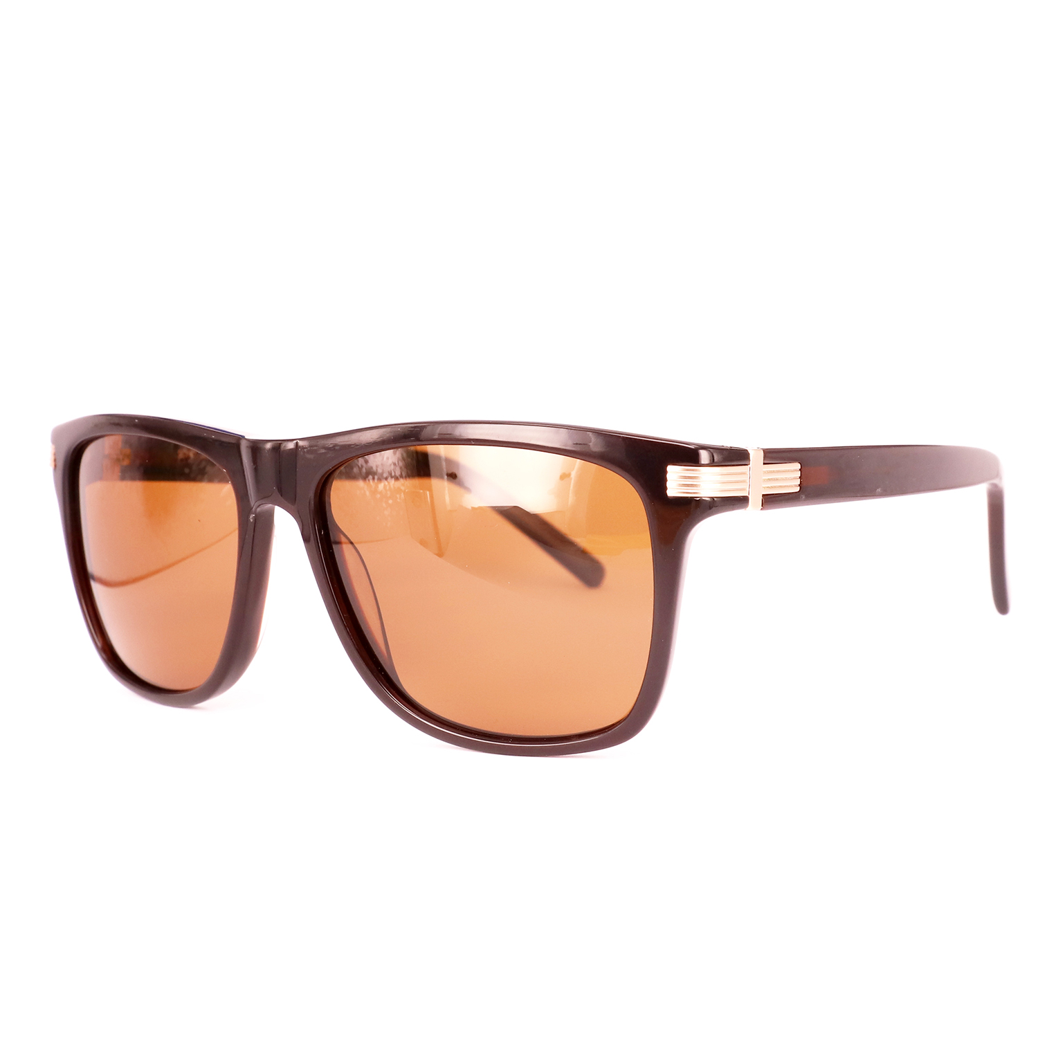 SOHO SQUARE Mens Square Brown Polarised Lens - Matt  Black