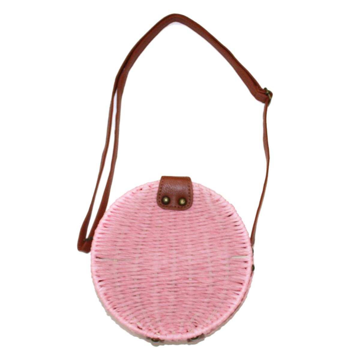Handmade Light Summer Bag with Adjustable Shoulder Strap and Magnetic Clasp Opening (Size 18x18x7 Cm) - Pink