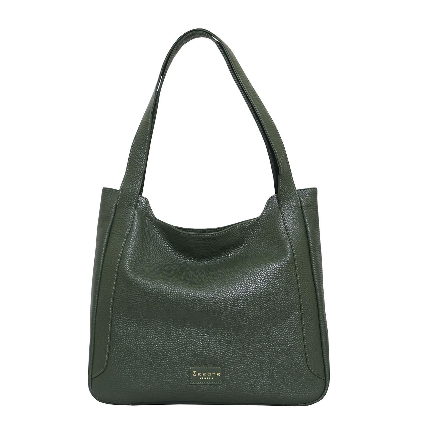 Assots London Harriet Genuine Leather Slouchy Hobo Bag (Size 35x29x7cm) - Green
