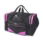 Black and Pink Multi Zipped Compartment Holdall (Size 30x50x27 cm)