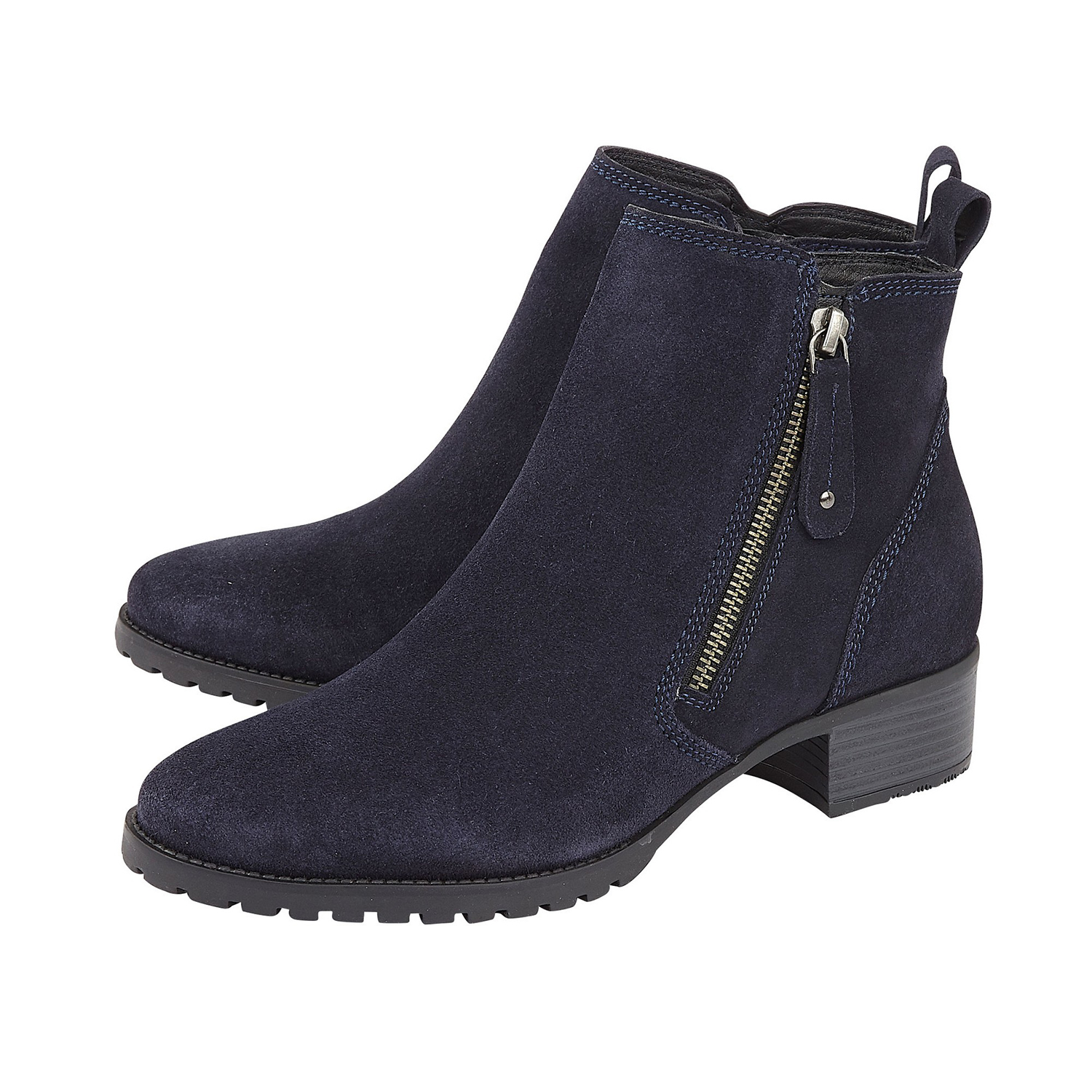 Lotus Stressless Navy Suede Samara Ankle Boots (Size 4)