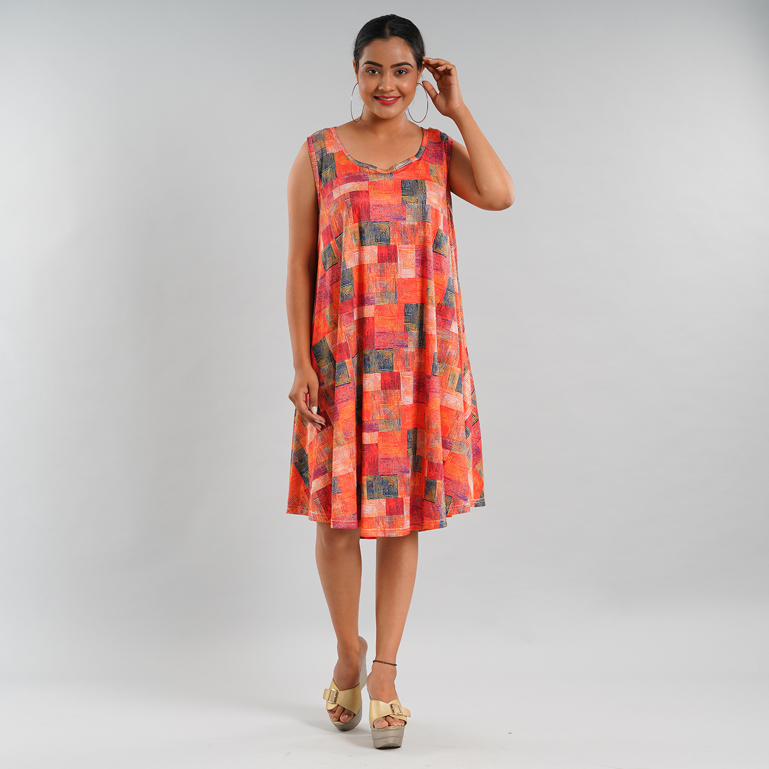 Womens Sleeveless Umbrella Dress with 