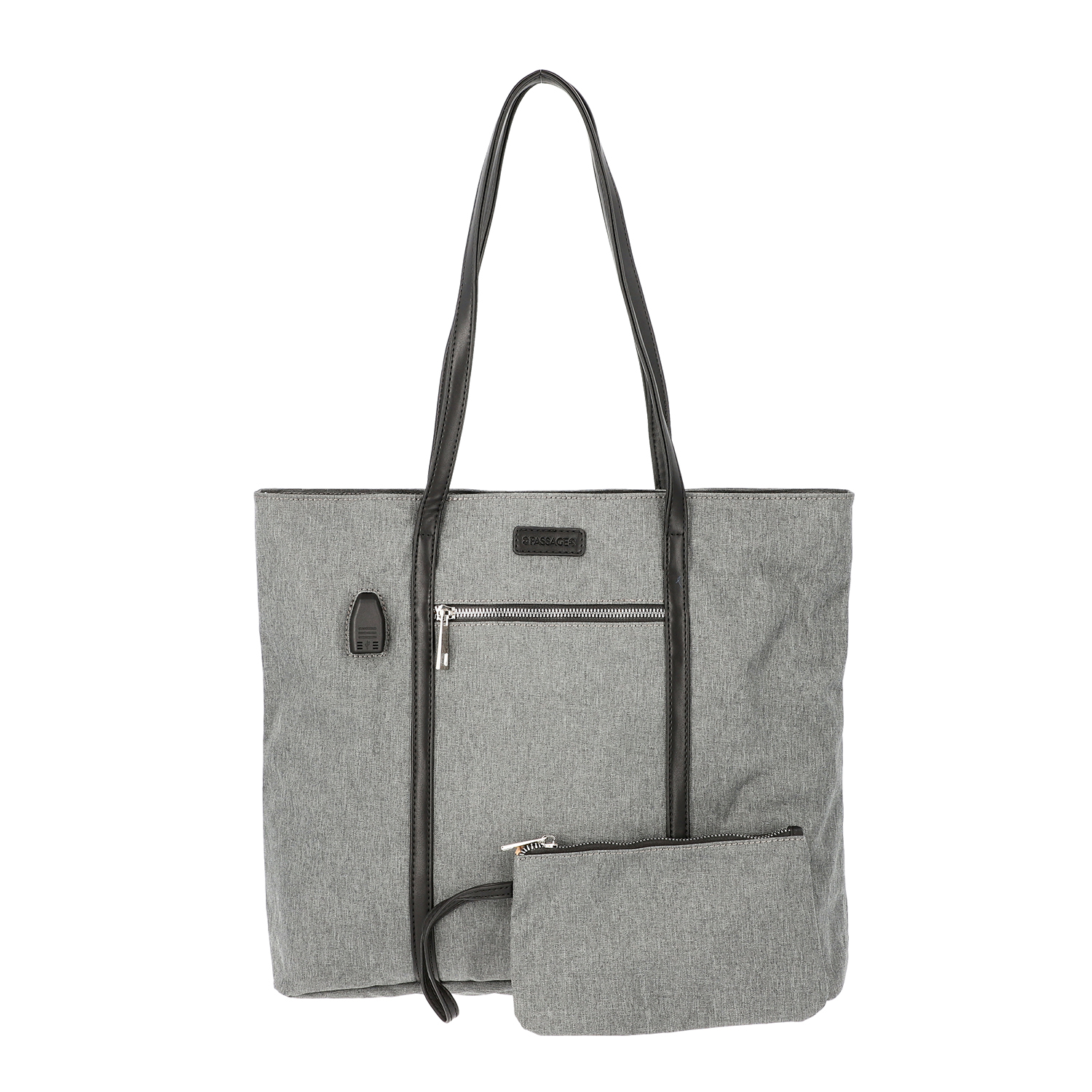 Combo with Tote Handbag and Coin Purse in Grey Colour