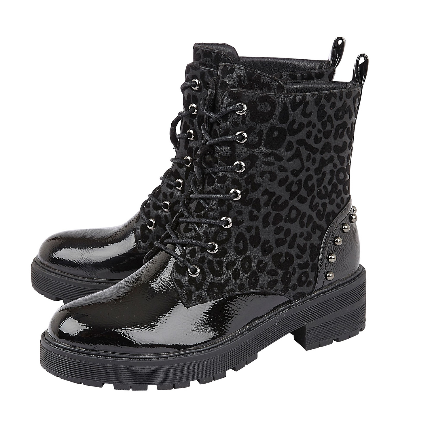 Lotus ELENA Animal Print Ankle Boots (Size 4) - Black