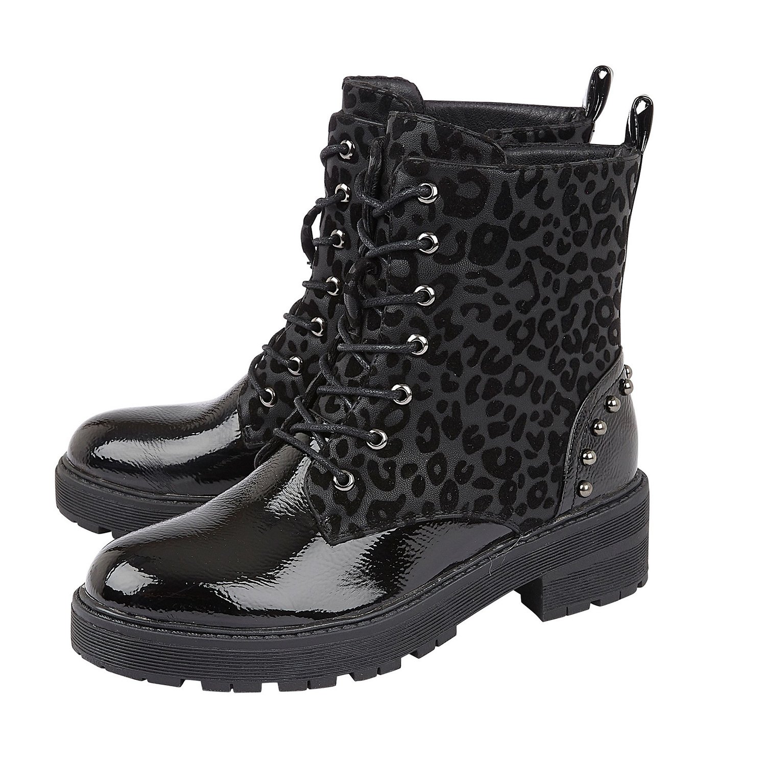 Lotus ELENA Animal Print Ankle Boots (Size 4) - Black