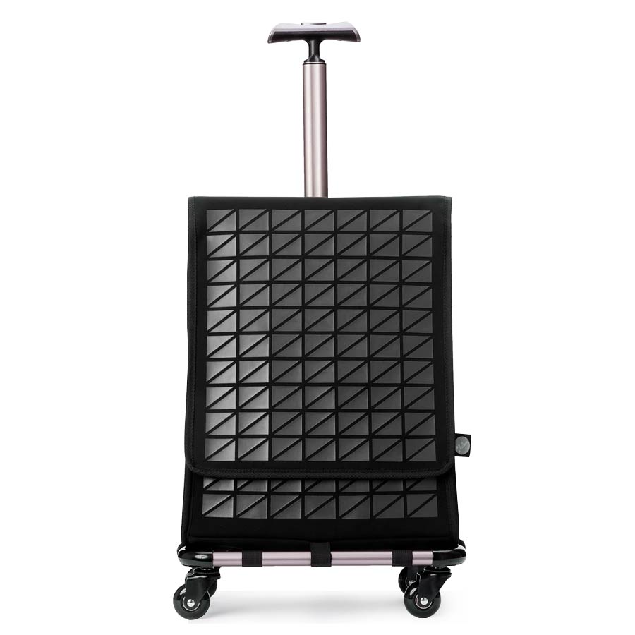 FARINO Unique Top-Loading Bag On 360 Rollerblade Spinner Wheel in Black and Silver