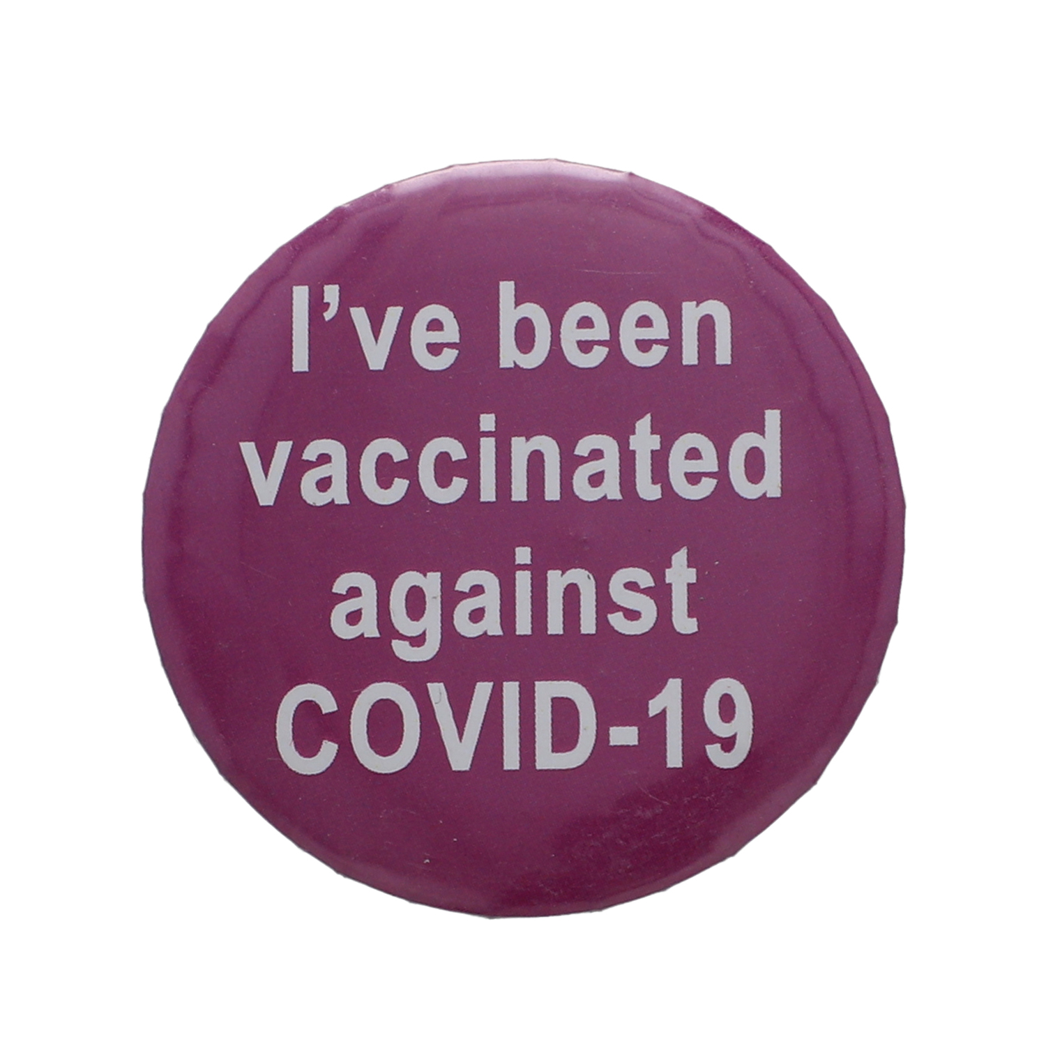 Vaccinated Badge in Purple (Size- 4.5 CM)